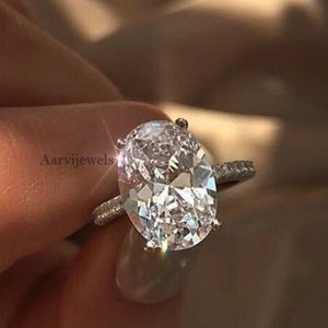 3.85 CT Oval Cut Moissanite Engagement Ring, Solitaire Ring, Oval Engagement Ring, Wedding Ring, Anniversary Gift Ring, 14K Solid Gold Ring