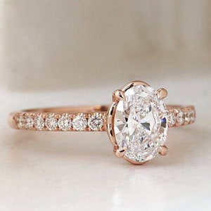 2ct Oval Cut Moissanite Engagement Ring, Oval Solitaire Moissanite Ring, 14k Solid Gold Ring, Anniversary Gift Ring, Bridal Ring, Daily Ring