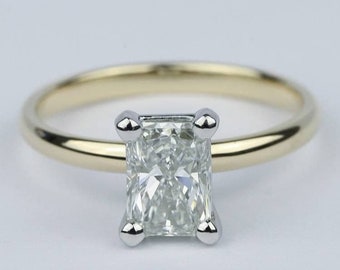 3 Ct Radiant Moissanite Engagement Ring, Radiant Cut Engagement Ring, Radiant Cut Wedding Ring, Radiant Cut Ring, Promise Ring.