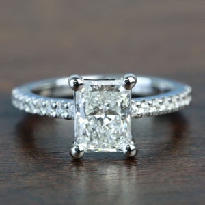 2 CT Fashion Sterling 925-zilveren ringen voor vrouwen, Eenvoudig ontwerp, Vierkante ringen voor vrouwen, Trouwring, Princess Cut, Verlovingsring