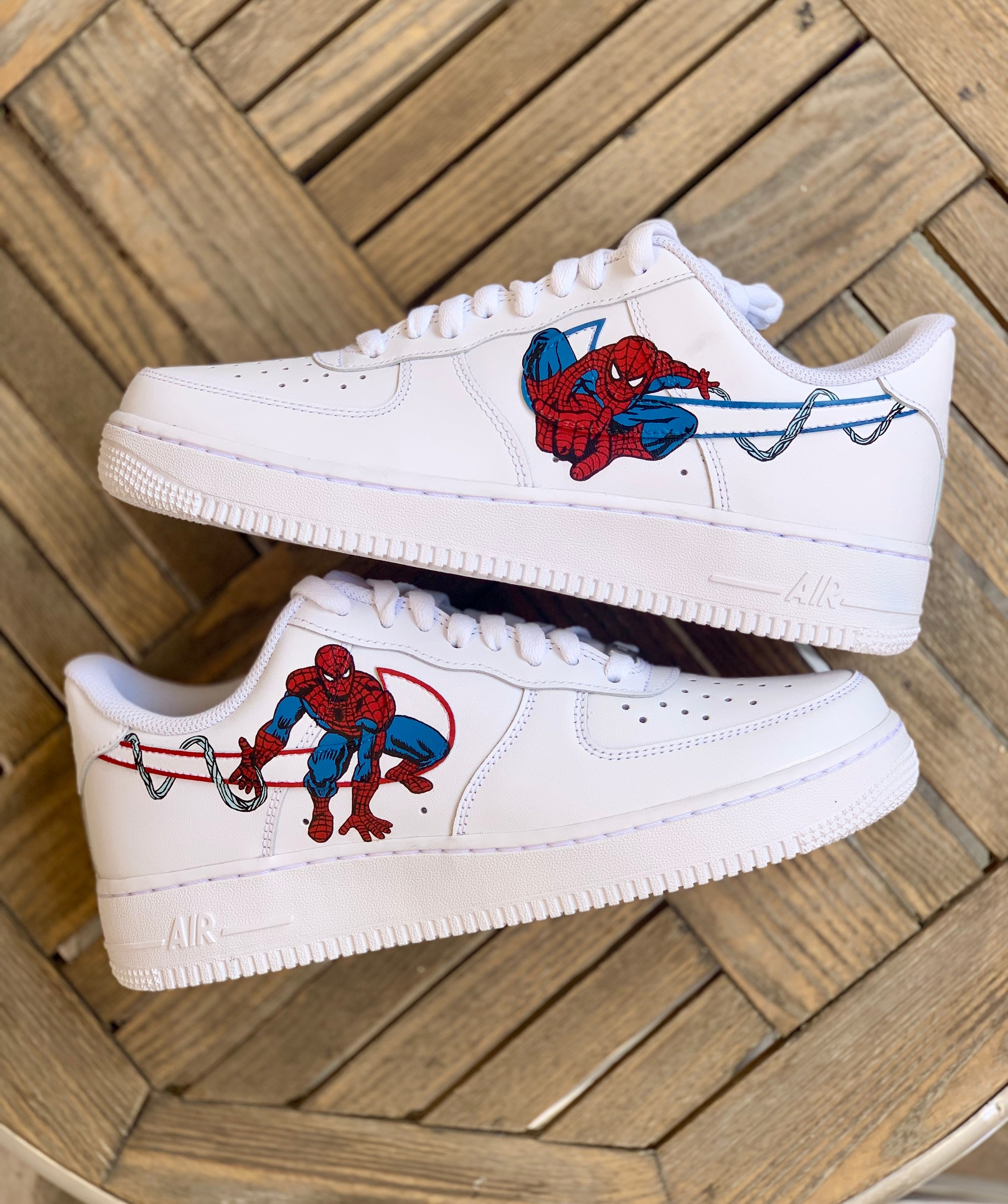 Spider-Man Air Force 1 Custom  Marvel shoes, Cute nike shoes