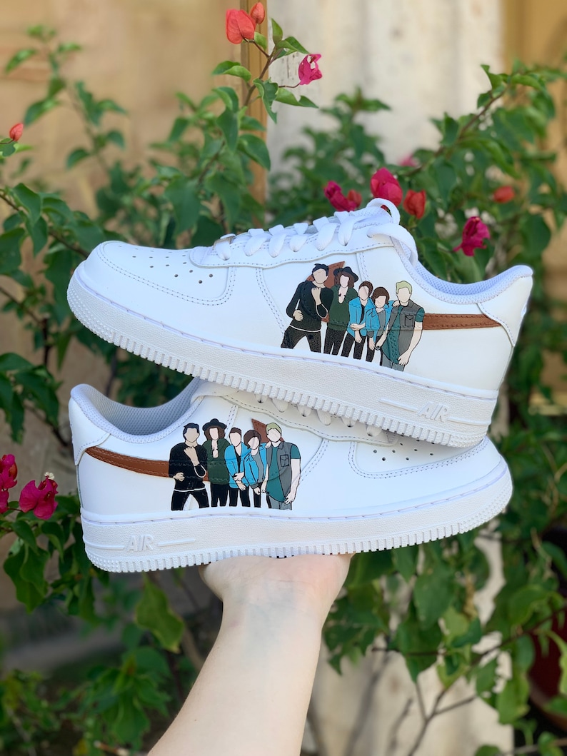 One Direction Four Custom Original Nike AF1. Handpainted Shoes Personalized Design Inspired by One Direction album Four 