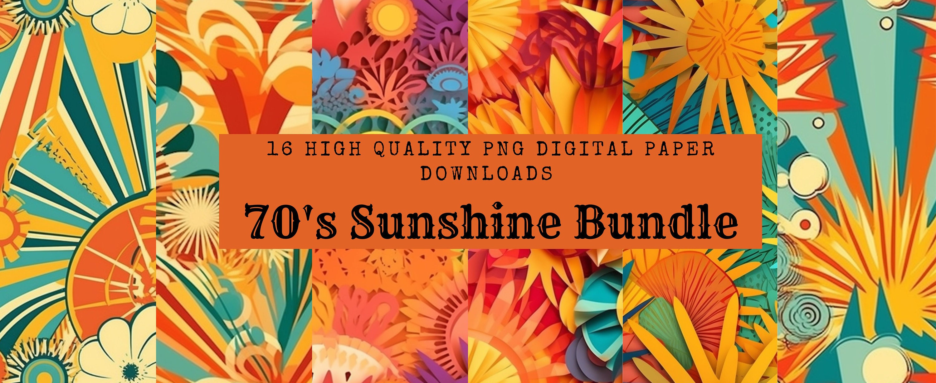 Seamless Sun Design Vintage Sunshine Digital Paper Seamless Design ...