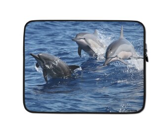 Hawaiian Spinner Dolphins Laptop Sleeve, Dolphin Laptop Sleeve, Flying Dolphins Laptop Sleeve, Dolphin Computer sleeve