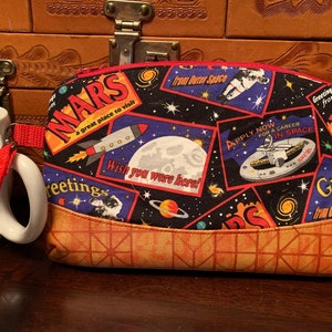 Mars Space Clutch ~ Schwarzes Portemonnaie Handtasche ~ Handtasche ~ Smartphone Reisetasche