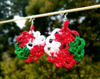 Boucles d’oreilles festives en crochet