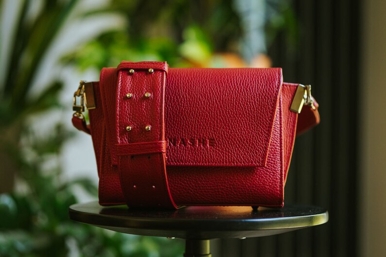 Crossbody Bag Crossbody Leather Crossbody Red Leather Bag Etsy