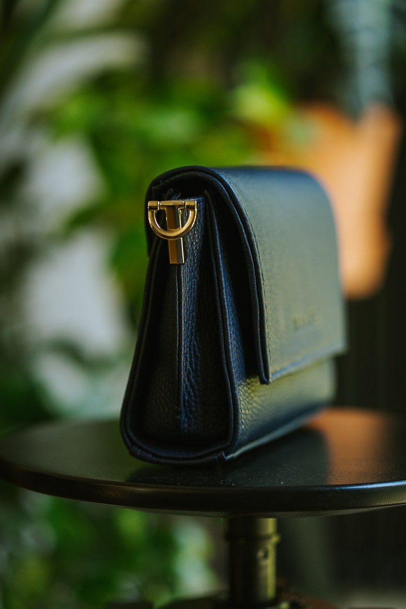 Crossbody Bags for Women Crossbody Leather Bag Navy Blue Etsy