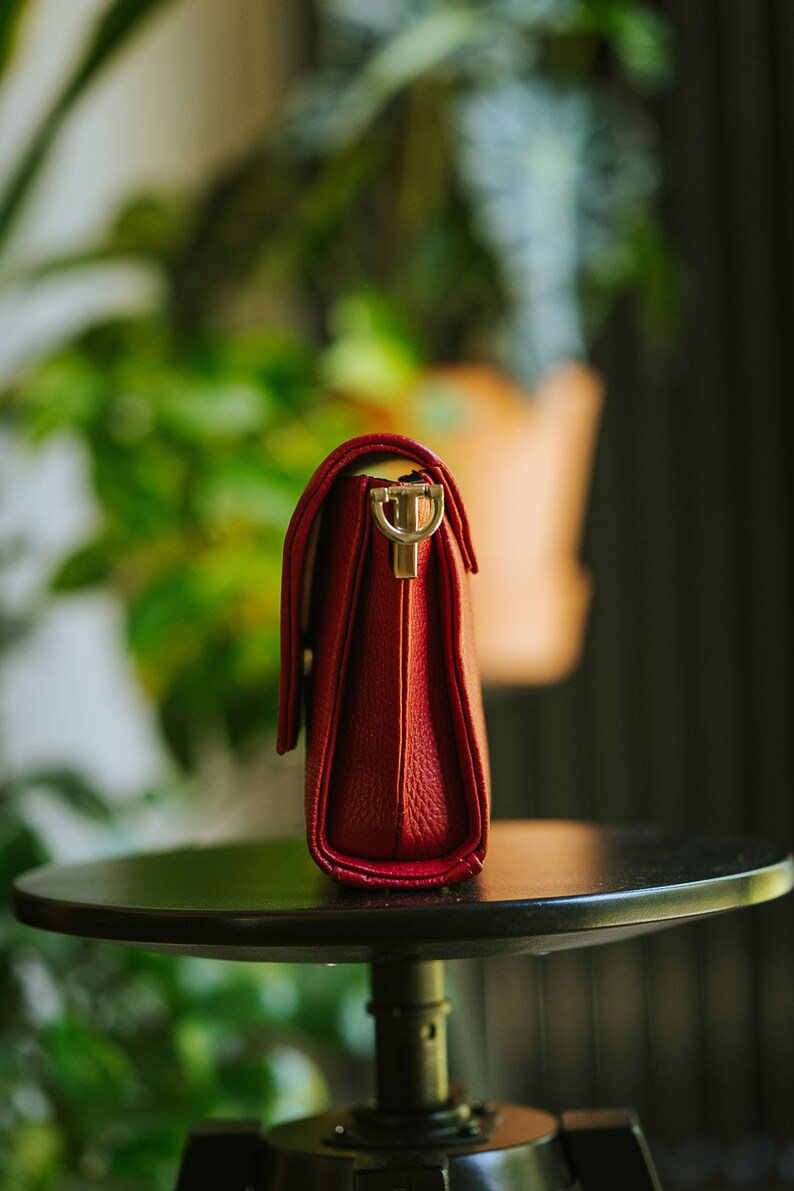 Crossbody Bag Crossbody Leather Crossbody Red Leather Bag Etsy