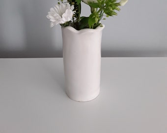 Small scalloped ceramic vase