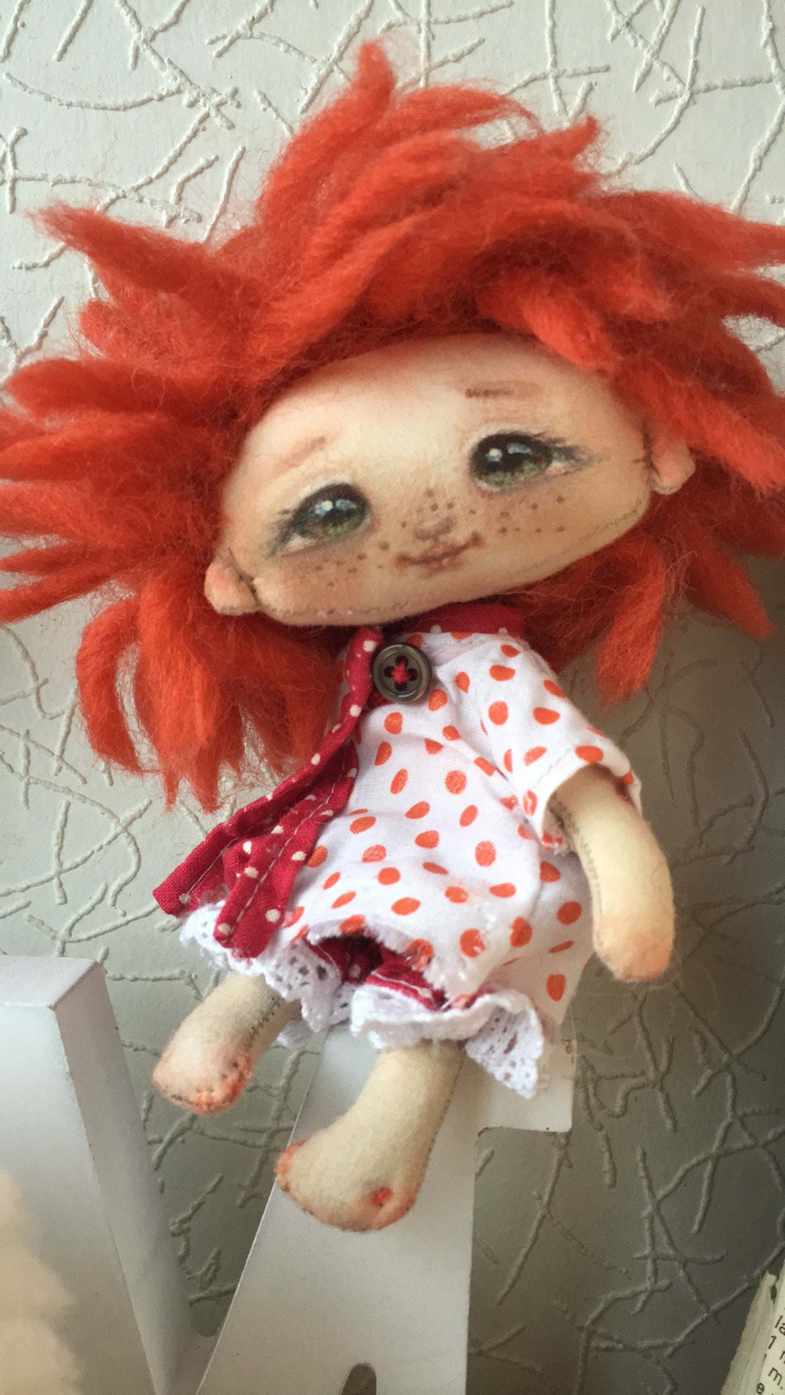 Rag Angel, Textile Doll, Personal Talisman With Wings and Dangling Legs ...