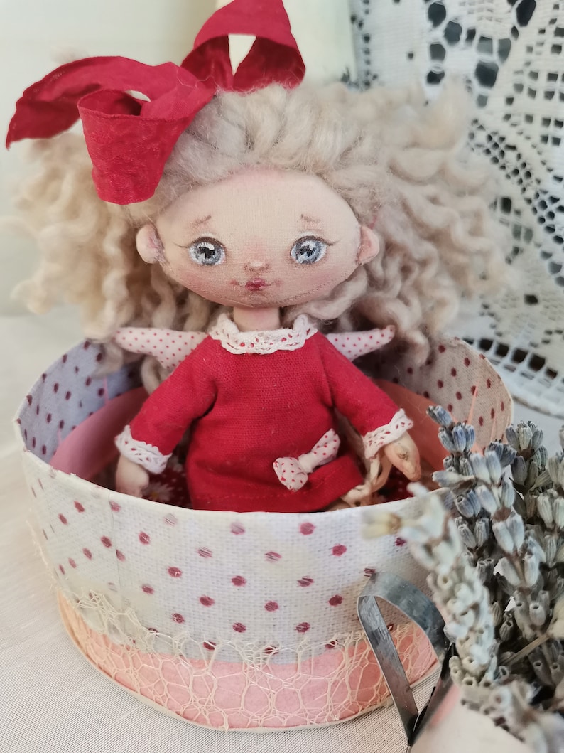 Rag Angel, Textile Doll, Personal Talisman With Wings and Dangling Legs ...