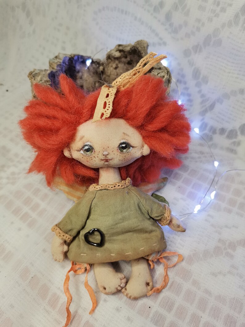 Rag Angel, Textile Doll, Personal Talisman With Wings and Dangling Legs ...