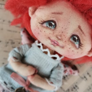 Rag angel, textile doll, personal talisman with wings and dangling legs, to order