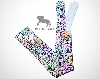 equine gold flake tail bag tail protector Gold leopard print tail bag cheetah print tail bag