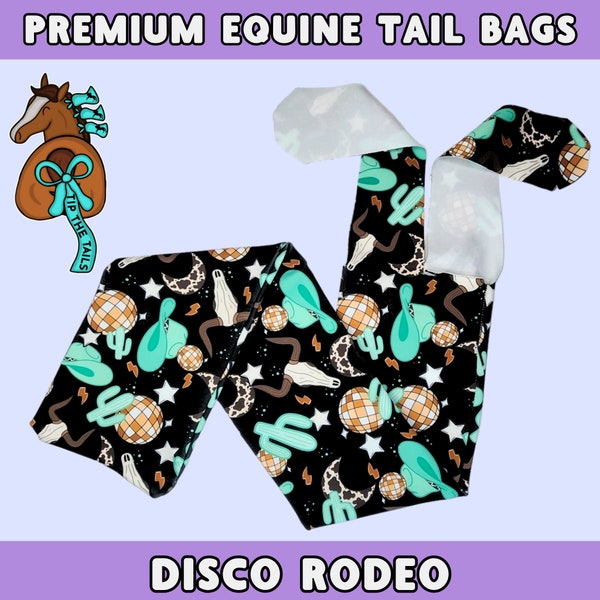 Rodeo Disco Equine Tail Bag, Western Horse Tailbag for Equine Tail Protection, Western Horse Riding Gear & Equipment, Rodeo Pony Tail Cover