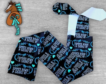 English Simmer Down & Saddle Up Equine Tail Bag, English Riding Horse Tailbag for Equestrian Gifts, Tail Bags for Horses and Mane Bags