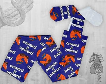 Onward & Upward Equine Tail Bag, Motivational Horse Tailbag for Equine Tails, Horse Jumping Tail Bag for Hunter Jumper Equestrians Gifts