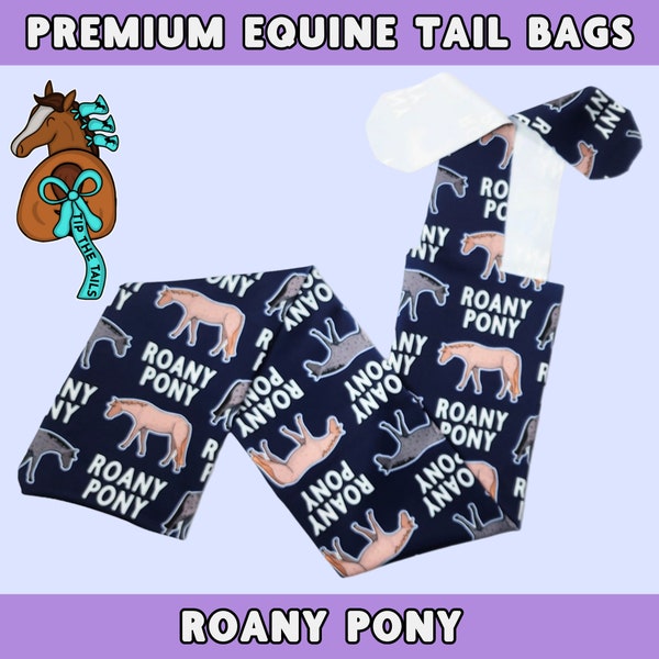 Roany Pony Equine Tail Bag, Red Roan and Blue Roan Horse Gifts for Equestrians, Funny Roan Pony Equine Tailbag and Mane Bags for Horses