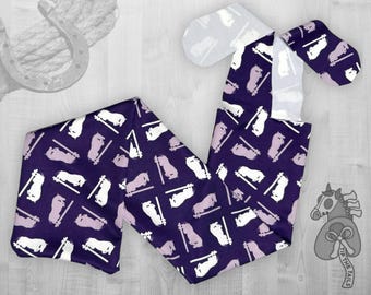 Purple Jumper Equine Tail Bag, Hunter Jumper Tailbags for Equine Tail Protection, Equestrian Jumping Tack for Equine Gifts & Horse Mane Bags