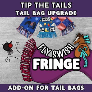 Add-On Fly Swish Fringe For Equine Tail Bag, Fringey Horse Tailbag for Equine Tail Protection, Fly Swat Fringe for Horse Tail Fly Protection