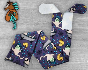 Haunted Spa Halloween Equine Tail Bag | Ghost Tail Bags for Horse Tail Protection | Spooky Ducky Halloween Accessory for Equine Gifts