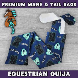 Sac de queue de cheval Ouija Halloween équestre | Housses de protection pour queue de cheval | Accessoire d'Halloween pour carte de tarot pour cadeau équin