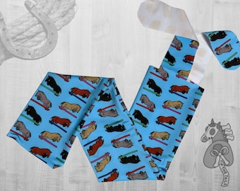 Blue Jumping Equine Tail Bag, Hunter Jumper Tailbags for Equine Tail Protection, Equestrian Jumping Tack for Equine Gifts & Horse Mane Bags