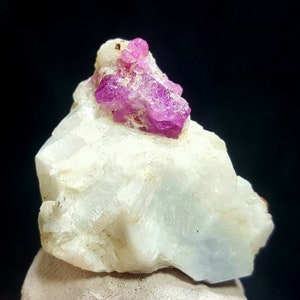93 Carat Corundum (Var: Ruby) On Whit Matrix Minerals Speciemen From Hunza