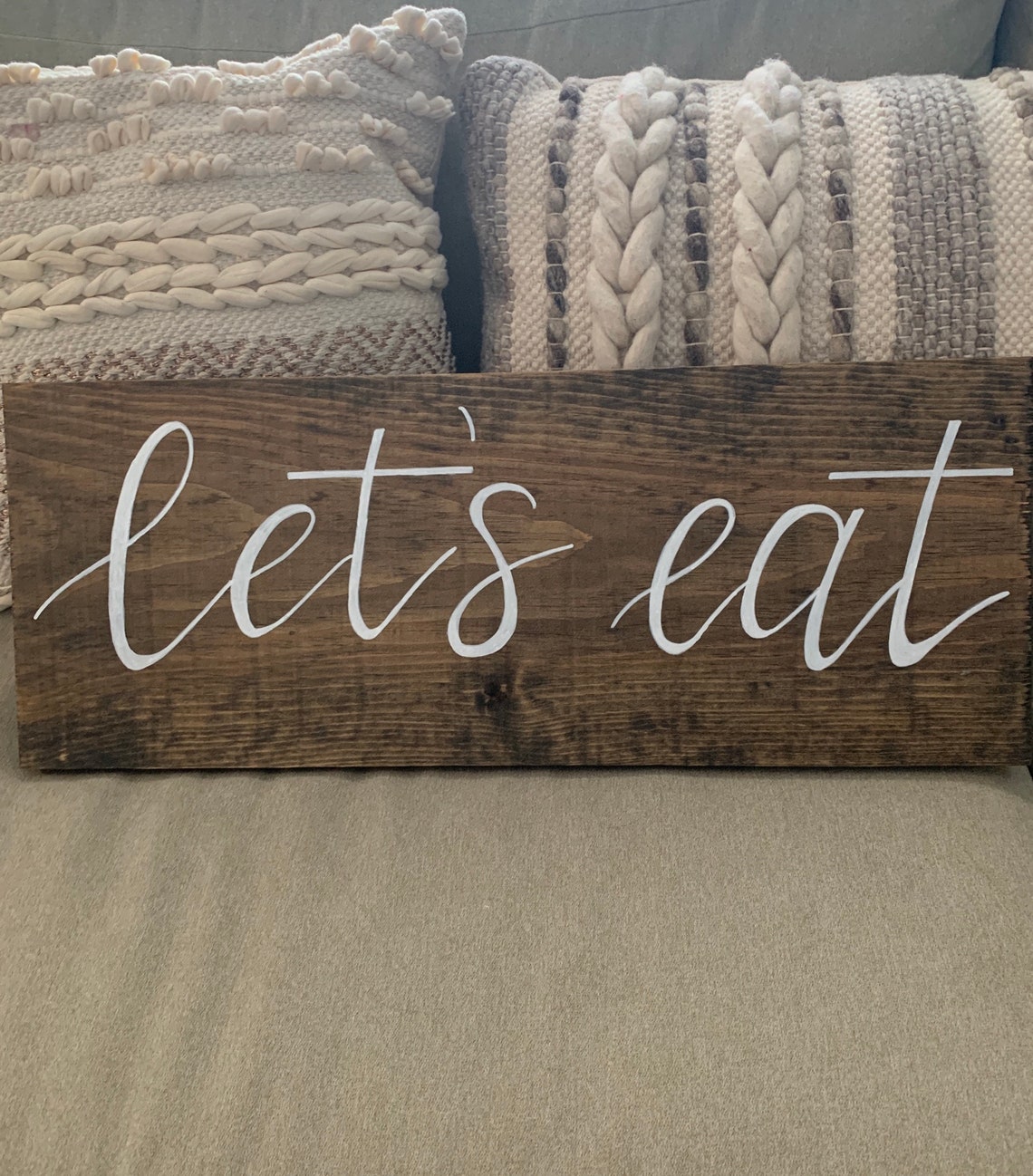 Custom Wood Quote Sign Lets Eat Gather Sign Personalized Etsy