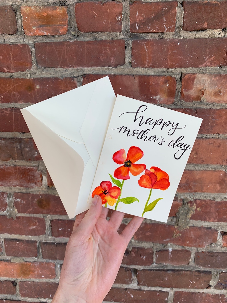 Hand Painted Watercolor Card Floral Cards Fathers Day & - Etsy