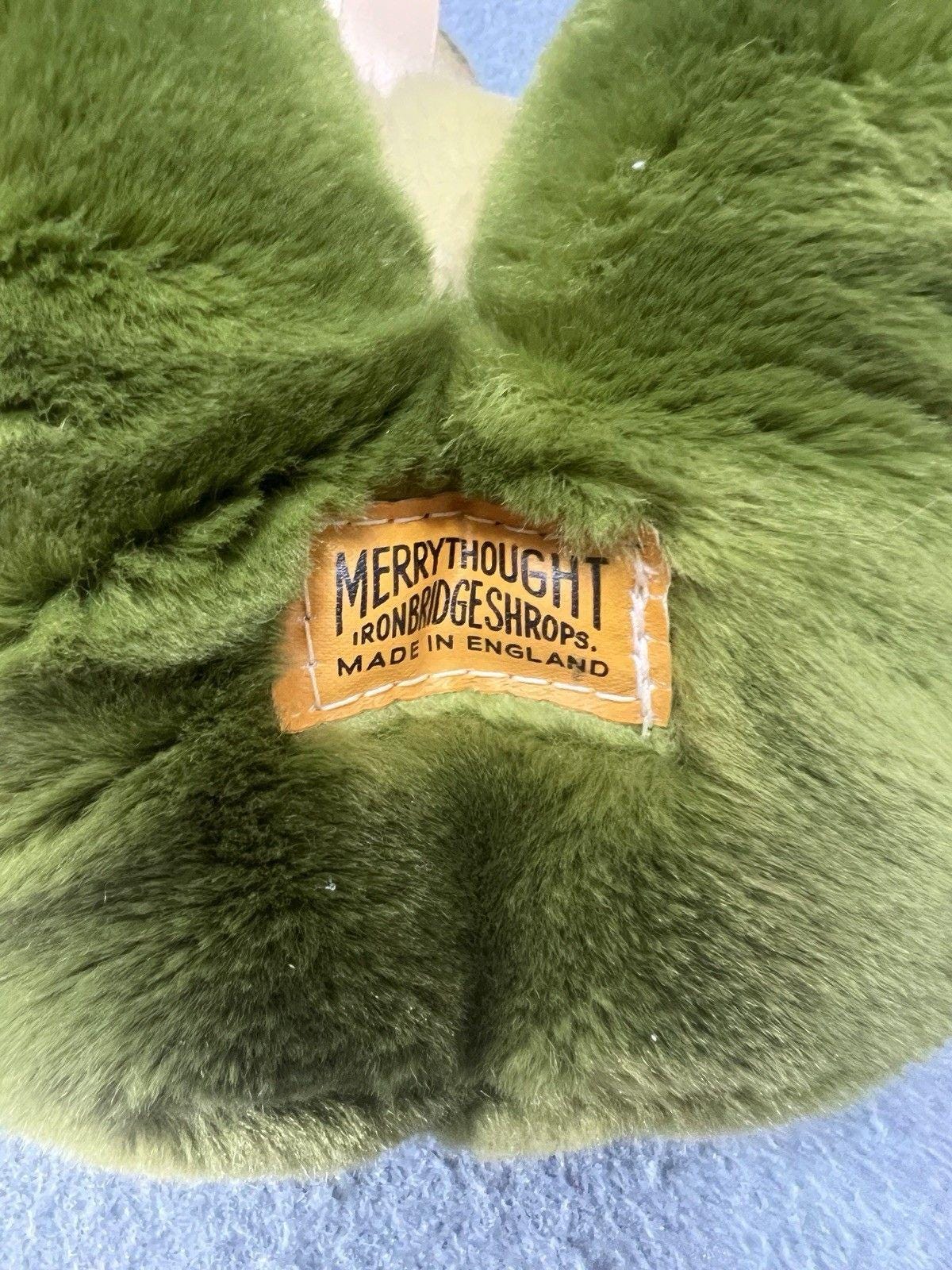 Vintage Merrythought Frog Soft Toy Plush Green Sitting Stuffed