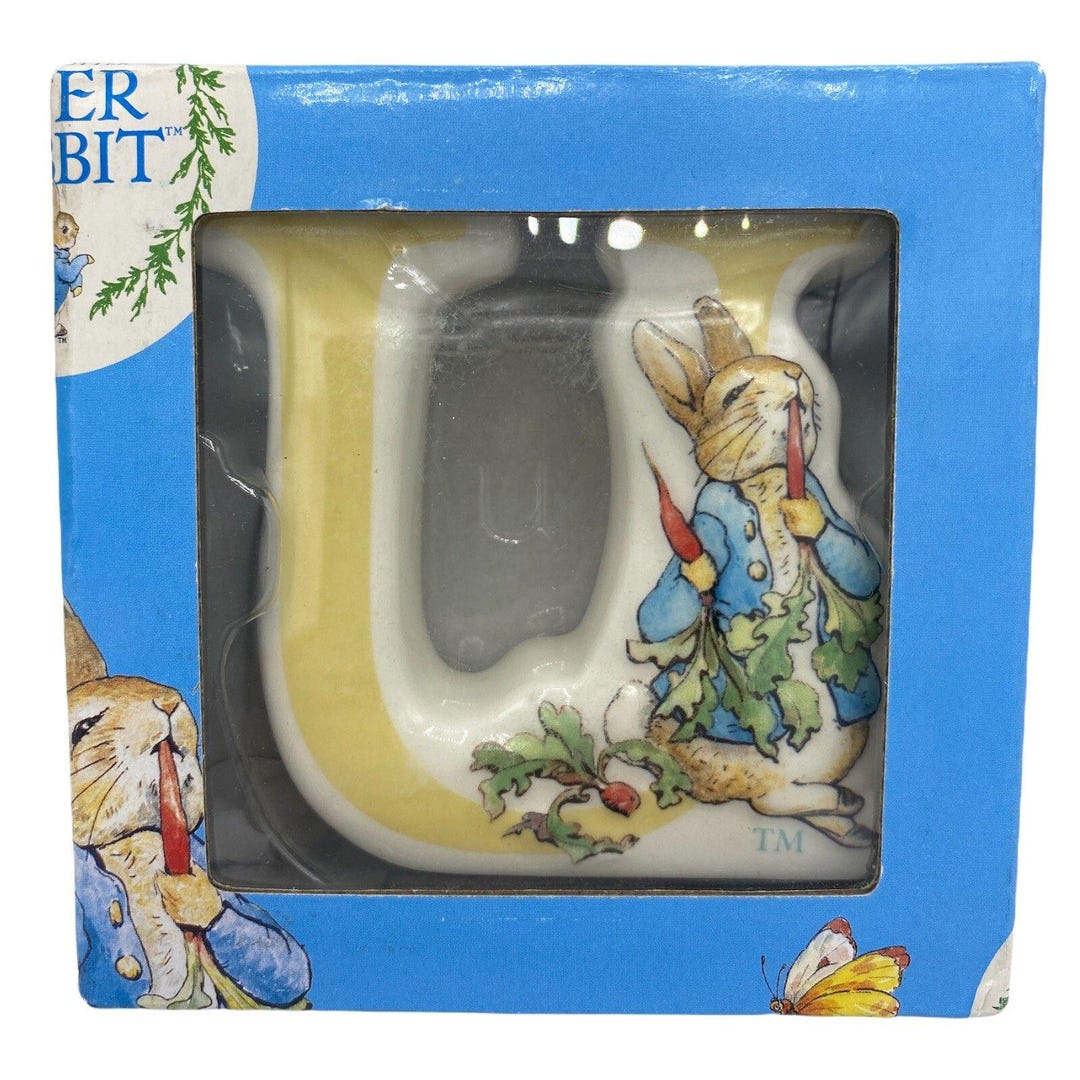 Beatrix Potter Peter Rabbit Ceramic U Letter Alphabet Peter Rabb A27251 ...