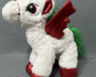 Paws Unicorn 12" Plush Soft Toy White Red Green Pegasus Wings Whitehouse Leisure