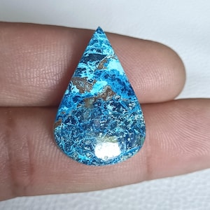 Natural Azurite Gemstone Azurite Crystal Cabochon Gemstone  Unique And Rare AAA+ Azurite Loose Gemstone  For Making Jewelry- Size-20X30X6 MM