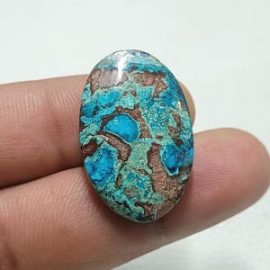Natural Azurite Gemstone Azurite Crystal Cabochon Gemstone  Unique And Rare AAA+ Azurite Loose Gemstone  For Making Jewelry- Size-19X30X6 MM