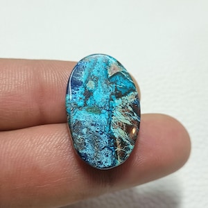Natural Azurite Gemstone Azurite Crystal Cabochon Gemstone  Unique And Rare AAA+ Azurite Loose Gemstone  For Making Jewelry- Size-18X28X5 MM