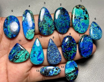 Top Grade Quality Blue Bird Azurite 100% Natural Blue Bird Azurite Cabochon Loose Gemstone For Making Jewelry, code-MM-961