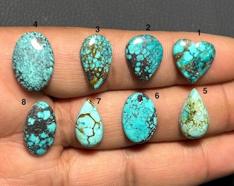 Pedra preciosa turquesa tibetana cabochão de qualidade A, 100% natural, para confecção de joias, código AG-587