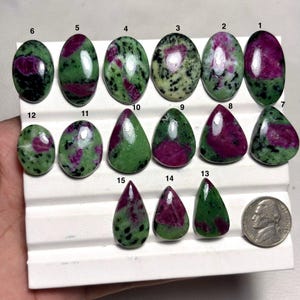 Ruby Zoisite Cabochon A One Quality 100% Natural Ruby Zoisite Loose Gemstone For Making Jewelry, Code-MM-1174