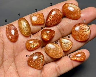 Cabochon di pietra del sole di qualità eccellente, pietra preziosa naturale al 100%, pietra preziosa sciolta di pietra del sole per la creazione di gioielli - CODICE ARTICOLO = 306