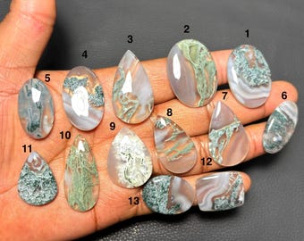 Moos Achat Cabochon A One Qualität 100% natürlicher Moos Achat Edelsteine für die Schmuckherstellung Steine CODE-MM = 667