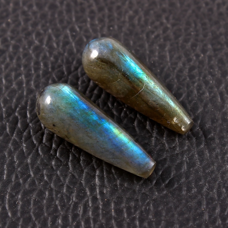 Multi Fire Pair Labradorite Cabochon Loose Gemstone Tear Drop Shape Best For Silver Jewelry-cts-18.60 AAA
