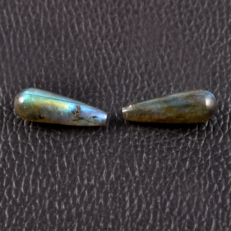 Multi Fire Pair Labradorite Cabochon Loose Gemstone Tear Drop Shape Best For Silver Jewelry-cts-18.60 AAA