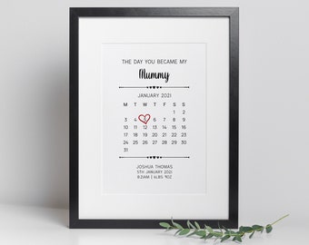 The Day You Became My Mummy, Daddy, Nanny, Grandad, Newborn Gift, Gift for Mum, Dad, Nan