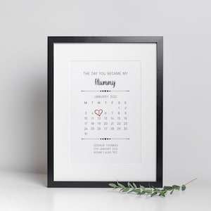 The Day You Became My Mummy, Daddy, Nanny, Grandad, Newborn Gift, Gift for Mum, Dad, Nan