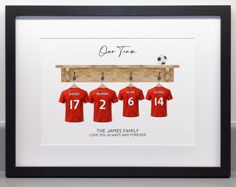 Personalized Football Family Print, Father's Day Gift