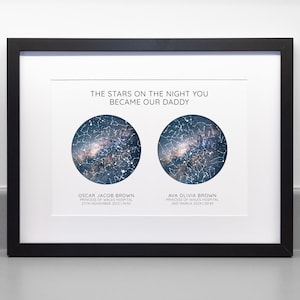 Personalised Star Map Print, The Night You Became My Dad / Mum image 1