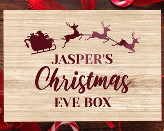 Personalized Christmas Eve Box Vinyl Sticker Decal - Custom Colors & Sizes