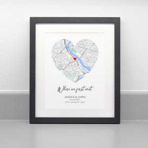 Gepersonaliseerd waar we elkaar voor het eerst ontmoetten Print, papieren huwelijkscadeau, jubileumcadeau, verlovingscadeau, cadeau stel